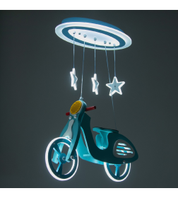 Люстра "Мотоцикл" LED 54Вт 4000К голубой 57х23х68 см BayerLux