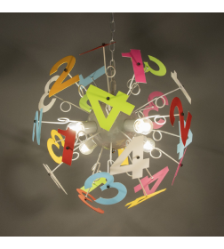 Люстра потолочная BayerLux «Алфавит», 4хЕ27, 40 Вт, цветной, 56×56×70 см