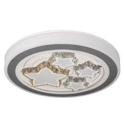 Люстра с ПДУ «Звездный» LED 160 Вт 3000-6000К серо-белый 52×52×8.5 см BayerLux