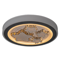 Люстра с ПДУ «Звездный» LED 160 Вт 3000-6000К серо-белый 52×52×8.5 см BayerLux