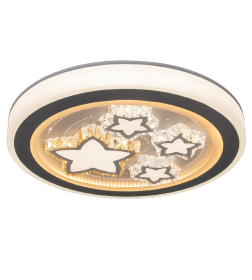 Люстра с ПДУ «Звездный» LED 160 Вт 3000-6000К серо-белый 52×52×8.5 см BayerLux