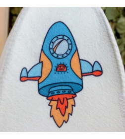 Шапка для бани с детским принтом "Ракета" Добропаровъ