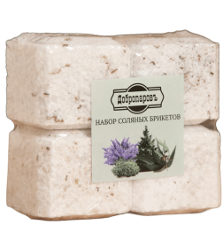 Соляной брикет набор 4 шт "Можжевельник, эвкалипт, пихта, лаванда" Добропаровъ