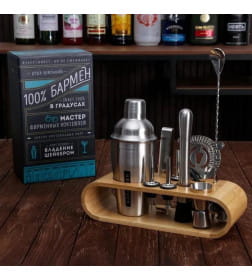 Набор барный «100% бармен»: подарочный (10 предметов) 5220943