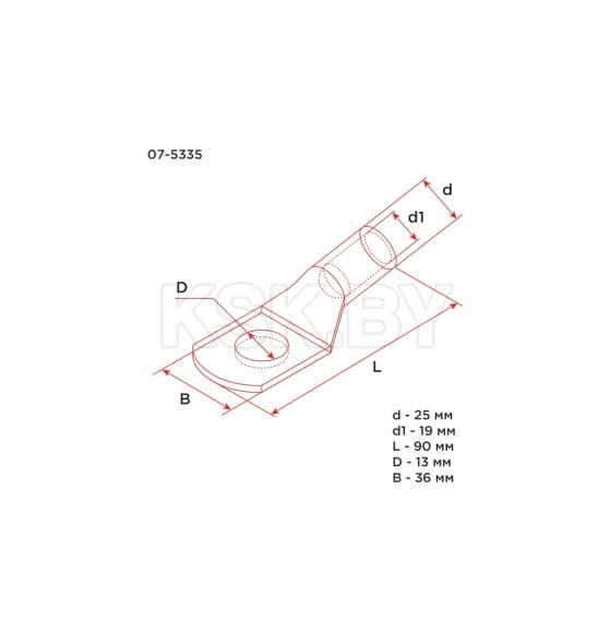Наконечник ТМЛ 150–12–19 (150 мм² - Ø 12 мм) REXANT 07-5335 (07-5335) 