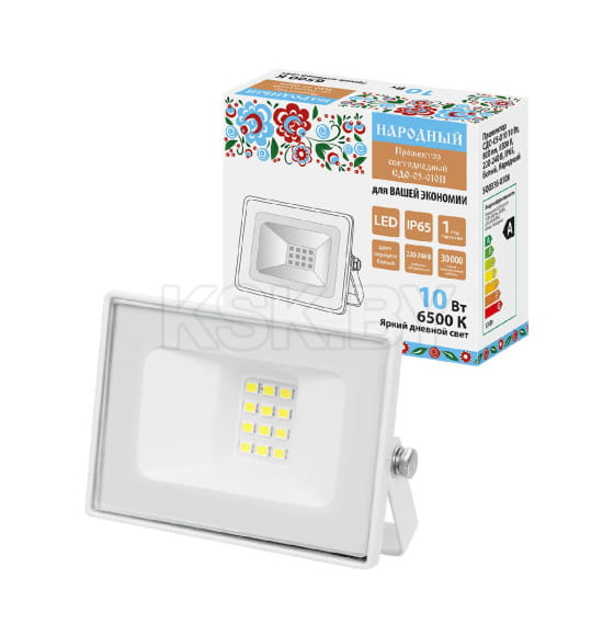 Прожектор СДО-05-010 10 Вт, 800 лм, 6500 К, 220-240 В, IP65, белый, TDM Народный SQ0336-0308 (SQ0336-0308) 