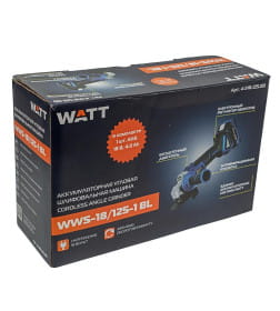Углошлифмашина аккумуляторная WATT WWS-18/125-1BL
