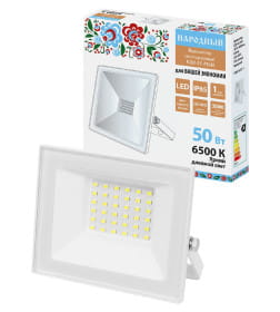 Прожектор СДО-05-050 50 Вт, 4000 лм, 6500 К, 220-240 В, IP65, белый, TDM Народный SQ0336-0311