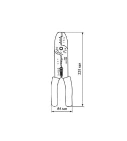 Клещи обжимные КО-У, универсальные (обжим, зачистка, винторез) "МастерЭлектрик" TDM SQ1001-0008