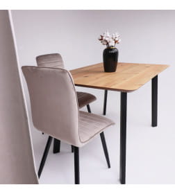 Стол МАЙОН,1300х800х740мм, дуб галифакс табак/черное подстолье КС-60 