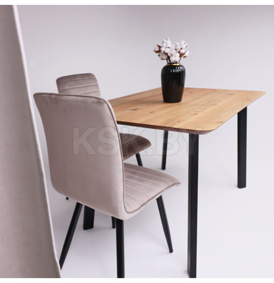 Стол МАЙОН,1200х800х740мм, дуб натуральный/черное подстолье КС-60 (109088) 