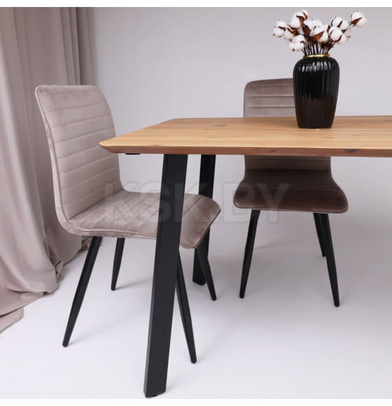 Стол МАЙОН,1200х800х740мм, дуб натуральный/черное подстолье КС-60 (109088) 