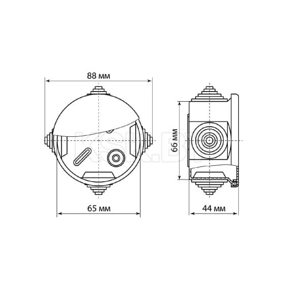 Коробка распаечная ОП 65х40 мм, крышка, IP54, 4 входа TDM SQ1401-0501 (SQ1401-0501) 