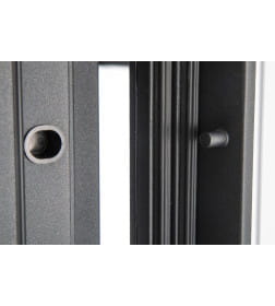 Дверь входная "Рона Smart зеркало" Бетон графит/белый (левая)  960х2050 мм