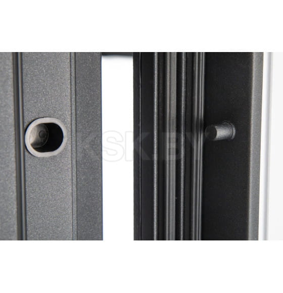 Дверь входная "Рона Smart зеркало" Бетон графит/белый (левая)  960х2050 мм