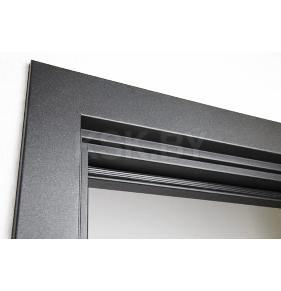 Дверь входная "Рона Smart зеркало" Бетон графит/белый (левая)  960х2050 мм