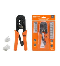 Клещи обжимные KO-9E (RJ-11/45) с наконечниками RJ-11(10 шт.) и RJ-45(10 шт.) «МастерЭлектрик» TDM SQ1001-0207