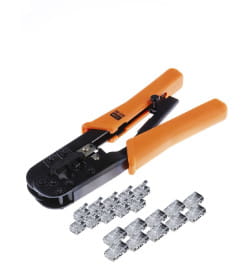 Клещи обжимные KO-9E (RJ-11/45) с наконечниками RJ-11(10 шт.) и RJ-45(10 шт.) «МастерЭлектрик» TDM SQ1001-0207