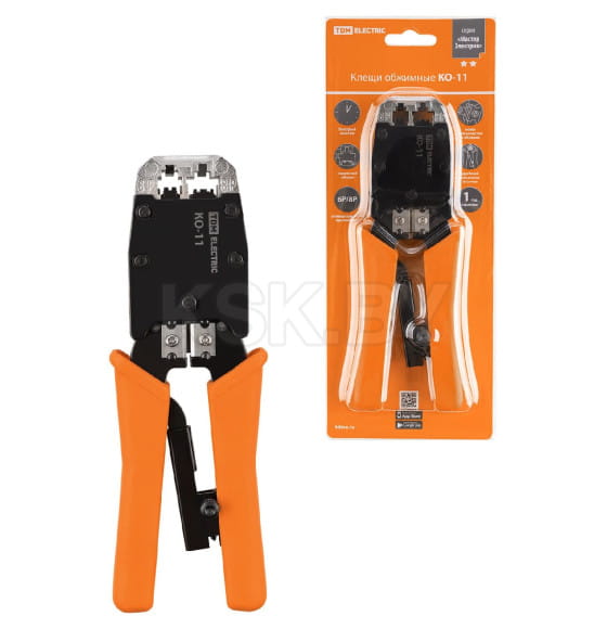 Клещи обжимные КО-11 обжим RJ-11/12/45 (8P8C, 6P6C, 6P4C, 6P2C) "МастерЭлектрик" TDM SQ1001-0012 (SQ1001-0012) 