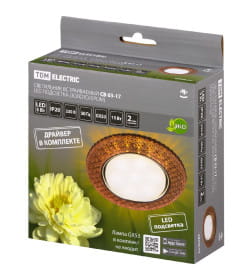 Светильник встраиваемый СВ 03-17 GХ53 230В LED подсветка 5 Вт золото/хром TDM SQ0359-0154