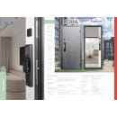 Дверь входная "Рона Smart зеркало" Бетон графит/белый (левая)  960х2050 мм