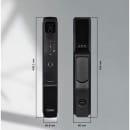 Дверь входная "Рона Smart зеркало" Бетон графит/белый (левая)  960х2050 мм