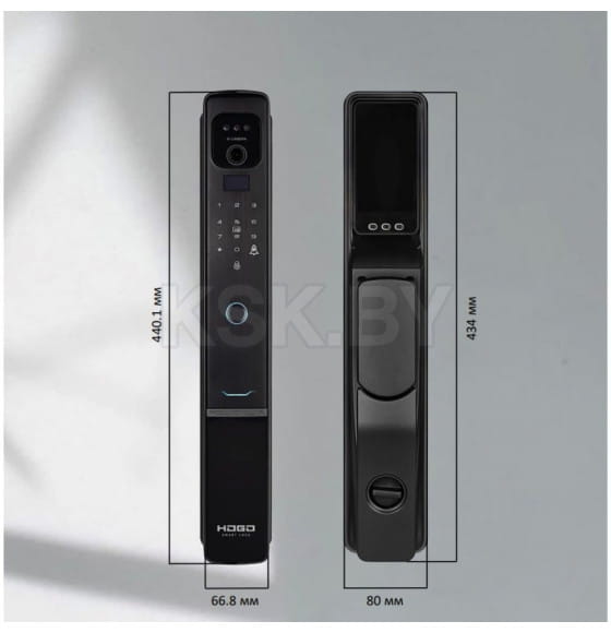 Дверь входная "Рона Smart зеркало" Бетон графит/белый (левая)  960х2050 мм