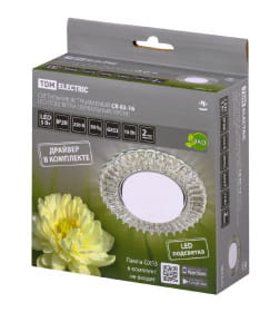Светильник встраиваемый СВ 03-16 GX53 230В LED подсветка 5 Вт зеркальный/хром TDM SQ0359-0152