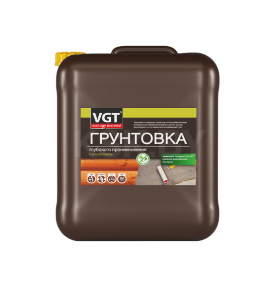 Грунтовка VGT ВД-АК-0301 глубокого проникновения с антисептиком, 5 кг