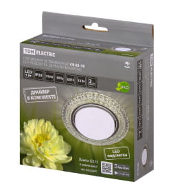 Светильник встраиваемый СВ 03-10 GX53 230В LED подсветка 5 Вт зеркальный/хром TDM SQ0359-0148