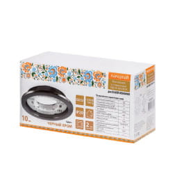 Светильник встраиваемый СВ 01-08 GX53 220 В 50 Гц, черный хром (упак. 10 шт.) TDM Народный SQ0359-0105