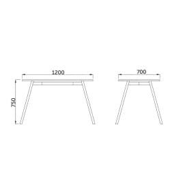 Стол GERDA, 120*70*75, стекло/металл