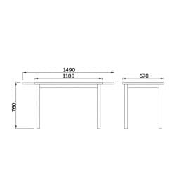Стол раздвижной ONE (СОО), 1100(1490)*670*760, (дуб натуральный)
