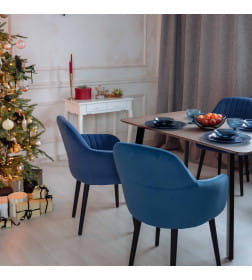 Стол МАЙОН,1300х800х740мм, дуб мореный/чёрное подстолье КС-60