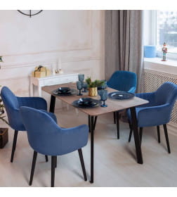 Стол МАЙОН,1300х800х740мм, дуб мореный/чёрное подстолье КС-60