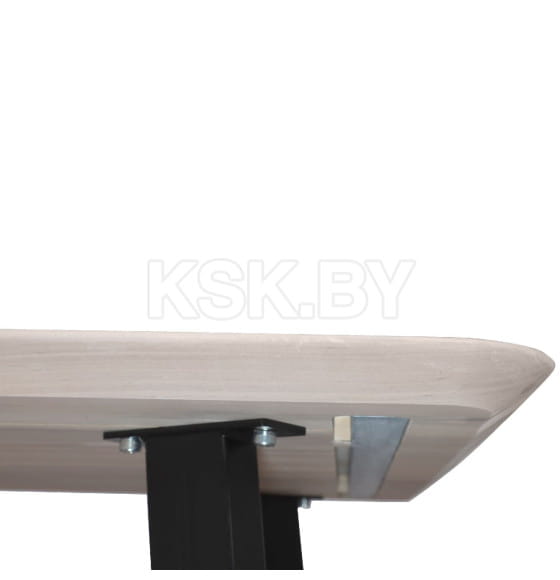 Стол МАЙОН,1300х800х740мм, дуб беленый/черное подстолье КС-60 (82219) 