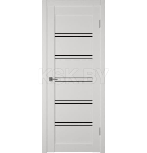 Дверное полотно Atum Pro 28X  Milky white,Black gloss  2000х800х39мм