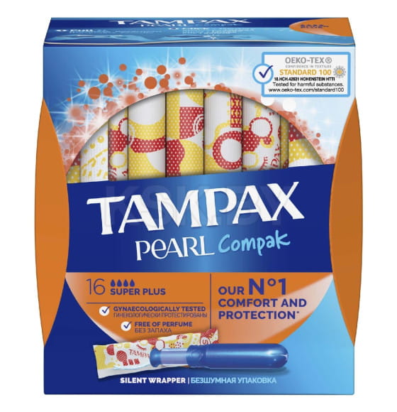 Тампакс Компак Перл Супер плюс ДУО 16шт (7084) 