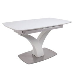 Стол раздвижной НОТР ДАМ MODERNE стекло Optiwhite 1400(1800)*850, Белый/Белый Муар