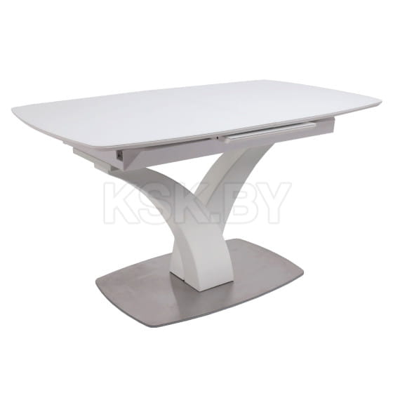 Стол раздвижной НОТР ДАМ MODERNE стекло Optiwhite 1400(1800)*850, Белый/Белый Муар (95240) 
