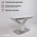 Стол раздвижной НОТР ДАМ MODERNE стекло Optiwhite 1400(1800)*850, Белый/Белый Муар (95240) 