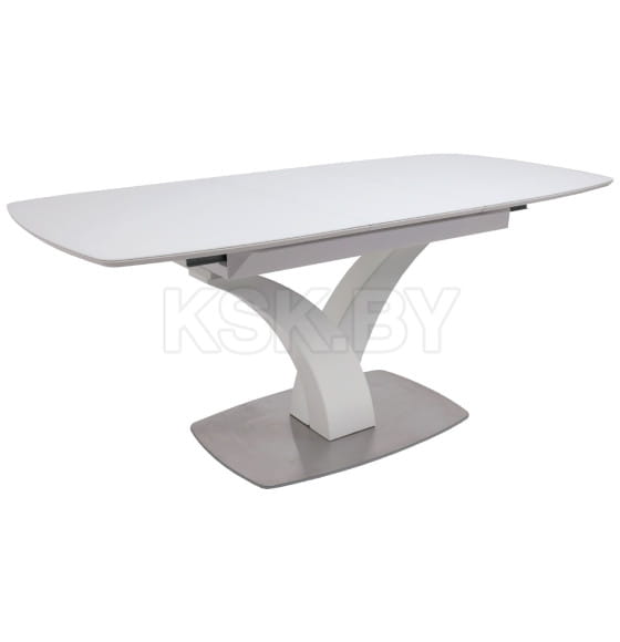 Стол раздвижной НОТР ДАМ MODERNE стекло Optiwhite 1400(1800)*850, Белый/Белый Муар (95240) 