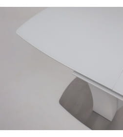Стол раздвижной НОТР ДАМ MODERNE стекло Optiwhite 1400(1800)*850, Белый/Белый Муар