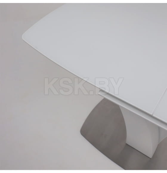 Стол раздвижной НОТР ДАМ MODERNE стекло Optiwhite 1400(1800)*850, Белый/Белый Муар (95240) 