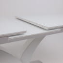 Стол раздвижной НОТР ДАМ MODERNE стекло Optiwhite 1400(1800)*850, Белый/Белый Муар (95240) 