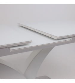 Стол раздвижной НОТР ДАМ MODERNE стекло Optiwhite 1400(1800)*850, Белый/Белый Муар