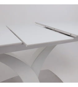Стол раздвижной НОТР ДАМ MODERNE стекло Optiwhite 1400(1800)*850, Белый/Белый Муар