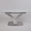 Стол раздвижной НОТР ДАМ MODERNE стекло Optiwhite 1400(1800)*850, Белый/Белый Муар (95240) 