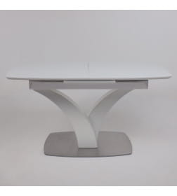 Стол раздвижной НОТР ДАМ MODERNE стекло Optiwhite 1400(1800)*850, Белый/Белый Муар