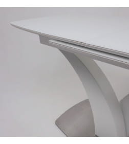 Стол раздвижной НОТР ДАМ MODERNE стекло Optiwhite 1400(1800)*850, Белый/Белый Муар